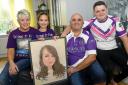 The Maxwell family from Egremont who raised money for Danica's Dream Fund. Dad John, Mum Allison, son Devon and daughter Rihanna with a pastel picture of Danica