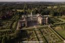 Aerial view of Hatfield House, built in 1611 by Robert Cecil, which can be seen in Channel 5 documentary Hatfield House: A Royal Residence