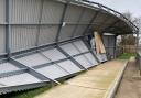 Storm Ciara: The extent of the damage caused to the North Stand at Wisbech Town FC. Pictures: WISBECH TOWN FC