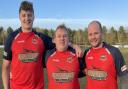 From left: Wisbech try scorers Solomon Prestidge, Raimondas Vinksna and Shane Vickers.