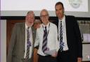 Trevor Darnes, Senior Environmental Health Officer (centre), receiving the 2019 Employee of the Year award from Cllr David Mason (left) Chairman of Staff Committee. Chief executive Paul Medd is pictured right. Mr Darnes is facing an uncertain future