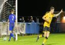 Craig Gillies (right) scored a hat-trick in March Town's 4-3 Cambs Invitation Cup first round win at Whittlesey Athletic.