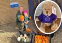 Camilla Stacey (L) and her daughter Ellie Veal (R) from Pumpkins at Freshfields have donated pumpkins to Hinchingbrooke Hospital for children to enjoy over Halloween,