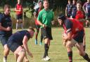 Wisbech's Nathan Goodale on the charge against West Norfolk.