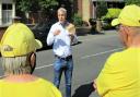 MP Steve Barclay chats with some of the WisWIN campaign group as he arrives at the Rosmini Centre, Wisbech, to present a petition against the mega incinerator proposed for Wisbech.