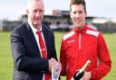 Jon Fairweather (right) has returned to Wisbech Town FC, where he has made over 400 appearances. Here, Jon is pictured with club chairman Paul Brenchley.