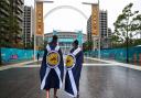 Scotland fans on Wembley Way before the UEFA Euro 2020 Group D match at Wembley Stadium.