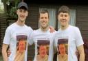 Three friends, Alex Redhead, Harrison Deighton and Bobby Manchett (L-R), ran a marathon in memory of Harrison’s grandfather John Taylor.