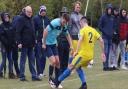 Action from AFC Christchurch's 3-1 defeat to Hartford Rangers in the last 16 of the Cambridgeshire County League Junior Cup.