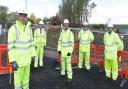 North East Cambridgeshire MP Steve Barclay (Left) with officials from Highways England at the A47 Guyhirn Roundabout.