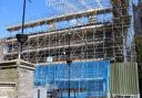 Scaffolding has gone up at Wisbech and Fenland Museum as work to repair its roof gets underway.