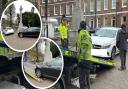 Vehicles parked at Wisbech war memorial were towed away before the town's Armistice Day service.