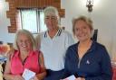 Chris Young, left, Ladies Captain Sylvia Illsley (middle) and Angela Mander.