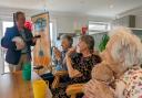 Banjo Man performing for residents at Hickathrift House Care Home in Wisbech