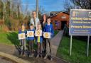 Year 3 pupil Maisie, Year 4 pupil Jenson, deputy headteacher Mr Wilkinson, Year 5 Roxy, headteacher Dawn Liddle, and Year 6 pupil Luke