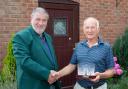 Tydd St Giles Golf Captain's Day 2024 men's winner Dave Punshon with Neil John.