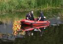 The search for a missing canoeist at the Middle level Main Drain at St Germans, Kings Lynn, .