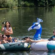 Cooling off in Grantchester, near Cambridge during a heatwave. The Met Office forecasts highs in excess of 31C  in Cambridgeshire this weekend (July 16 and 17)