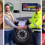 From left: Lucie with her gift, Buffaload take care of it and, finally, Alina, now in Poland after fleeing Ukraine opens it.