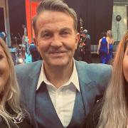 Chloe and Michelle Pauley from Chatteris, Cambridgeshire, have won BBC One's Take Off, a new game show hosted by Bradley Walsh and Holly Willoughby. They are pictured on set.