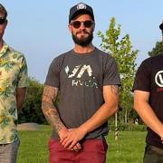 From left: Douglas Sawyer, Rob Harwin and Grant Brownlow standing in a park off Wigstone's Road, March where they hope a BMX/pump track will be built.