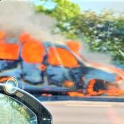 The van blaze began at around 7am this morning (May 12) on the A1 southbound near Wittering and wasn’t cleared until around 9.30am.