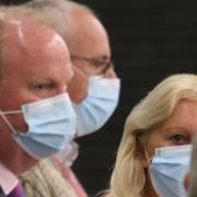 County council leader Steve Count (left) awaits firstly the result of his own vote in yesterday's local elections.