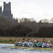 Cambridge University Boat Club women's crew train on the River Great Ouse near Ely.