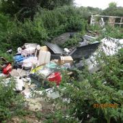 Fly tipping at New Drove, Wisbech before the clean up. Credit: Fenland District Council.