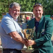 Winner of the John Gamble trophy was Neil John who is pictured with Men's Captain Andy Hicks.