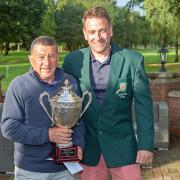 Mens Autumn Open 2023 champion Steve Skoulding with  Men's club captain Andy Hicks.