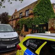 Police at the home in Lady's Drove, Emneth.