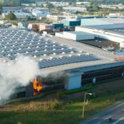 A drone image of the fire at Sainsbury's in King's Lynn