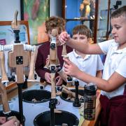 Children taking a first look at the interactive exhibits in Wisbech Museum for the Wisbech launch of STEM in the Fens this September.