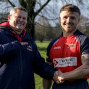 DoR Veenendaal congratulating Man-of-the-Match Ethan Garford.