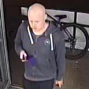 Police would like to speak to this man in connection with the theft of a bike outside Tesco Express on Kirkgate Street, Wisbech on Friday April 12.