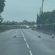 Wisbech Road in Welney is currently closed due to a fallen electrical cable.