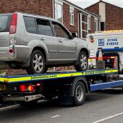 The seized car on West Street in Wisbech.