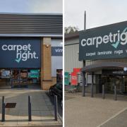 The Carpetright stores in Huntingdon and Wisbech are set to shut.