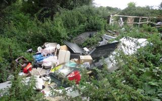 Fly tipping at New Drove, Wisbech before the clean up. Credit: Fenland District Council.