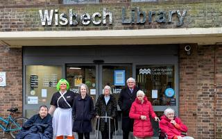 Hickathrift House residents at Wisbech Library.