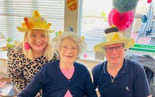 Residents enjoyed making Easter bonnets.