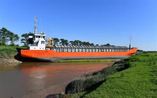 The Baltic Arrow ran aground around two miles downstream from Wisbech Port just before 9am on Tuesday.