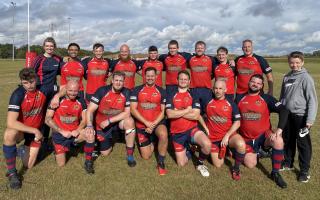 Wisbech XV face the camera after a hard earned 21-0 win