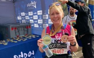 Sarah-Jane after completing the London Marathon.